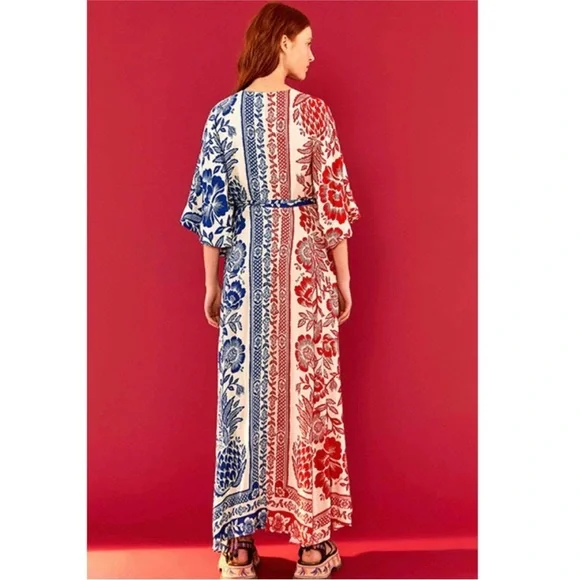 Farm Rio mixed pineapple garden wrap dress - Picture 3 of 3